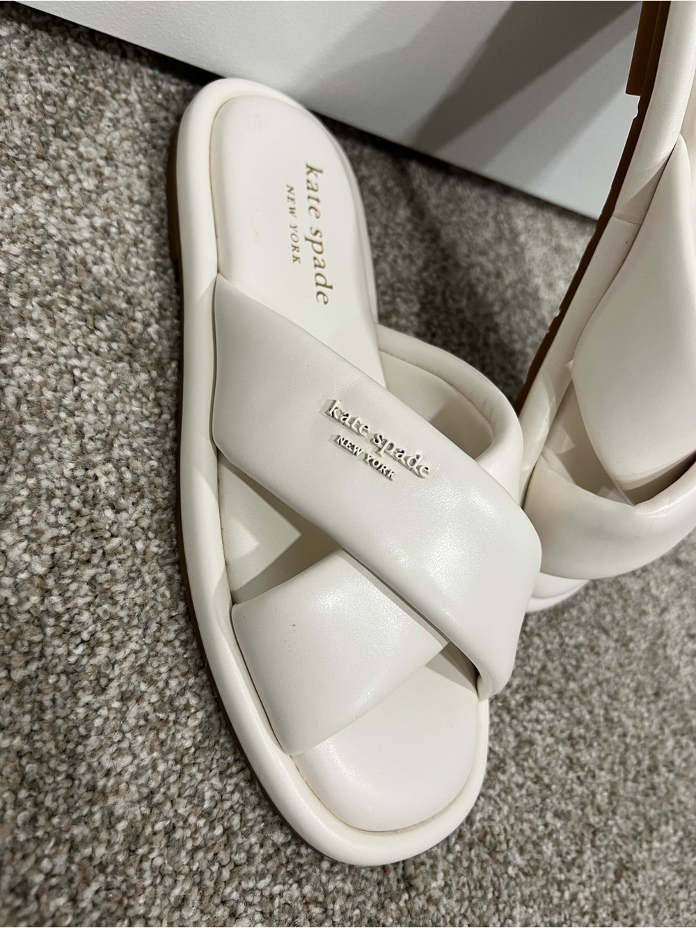 Kate Spade White Rio Slide Sandals - Picture 2 of 4